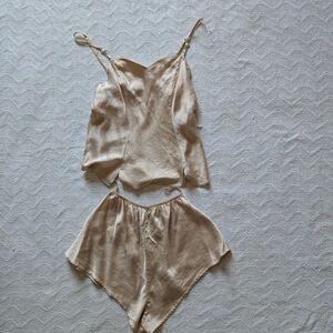 La SENZA Cream Chemise Elegant Satin Sleepwear